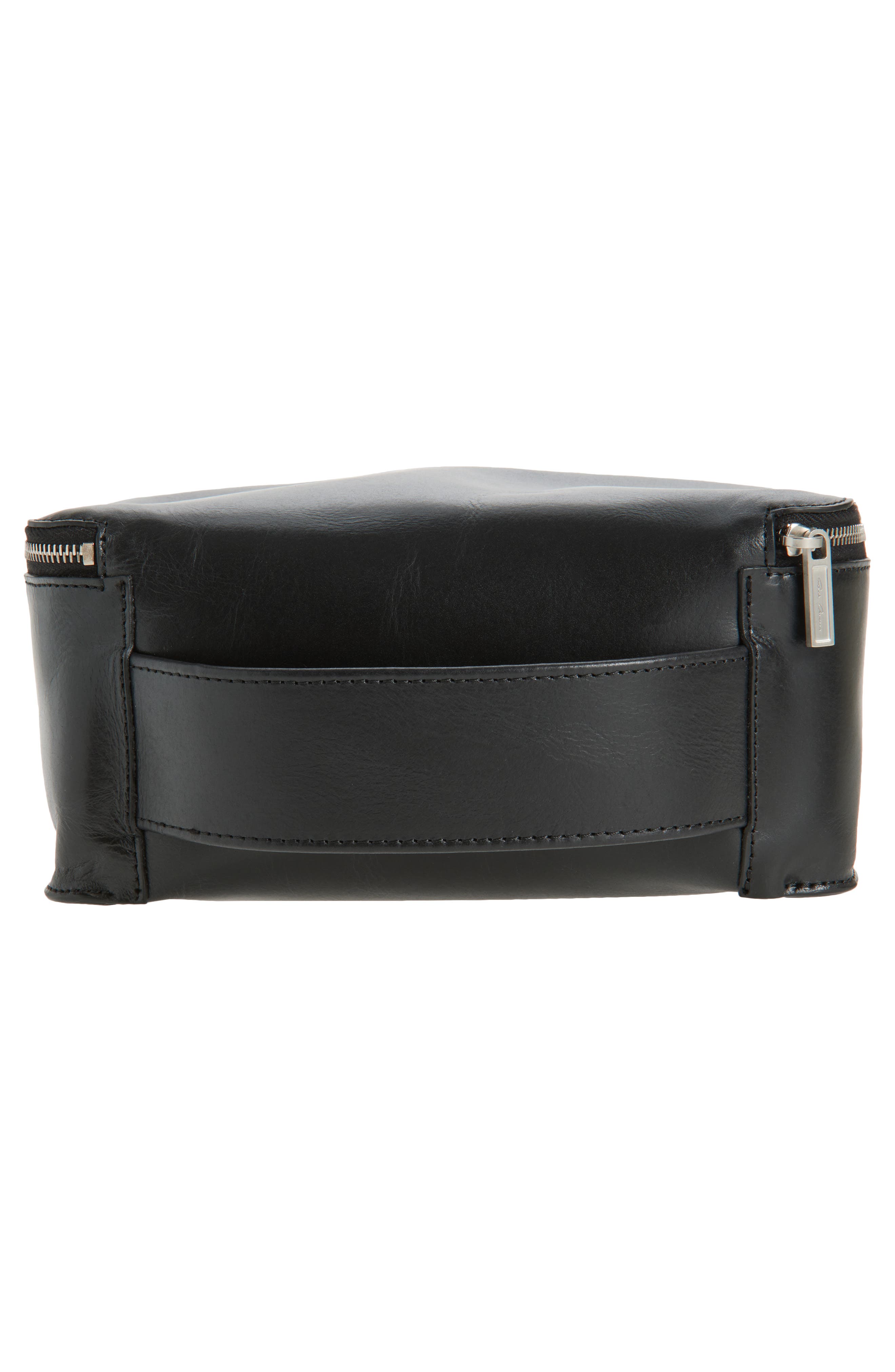 Rick Owens Medium Calfskin Leather Toiletries Bag, Alternate, color, Black