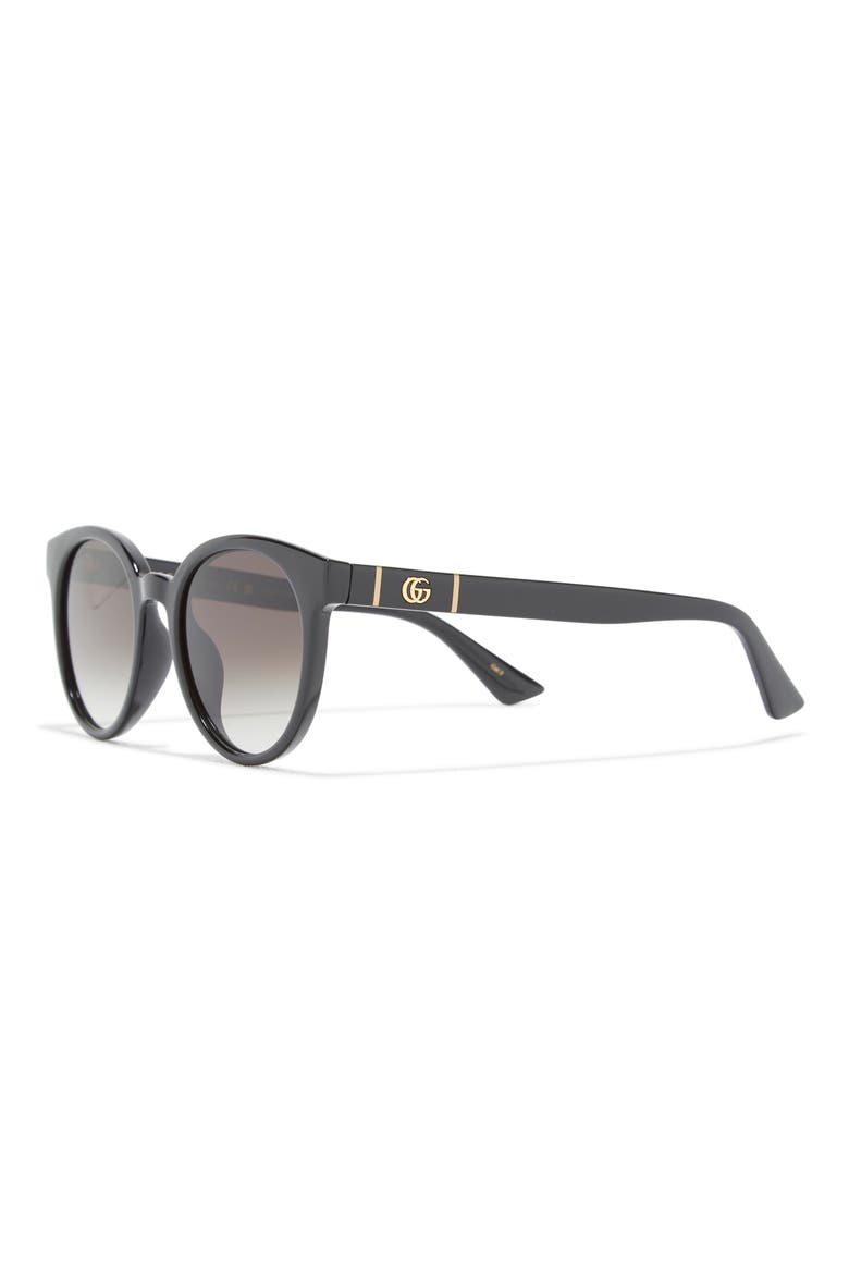 53mm Gradient Round Sunglasses, Alternate, color, BLACK BLACK GREY