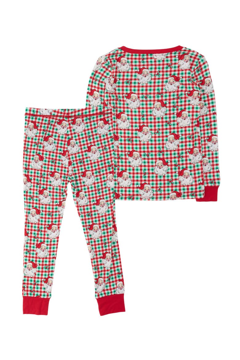 SoftSnooze Gender Incusive Holiday Long Sleeve Pajama Set, Alternate, color, Red & Green Dear Santa