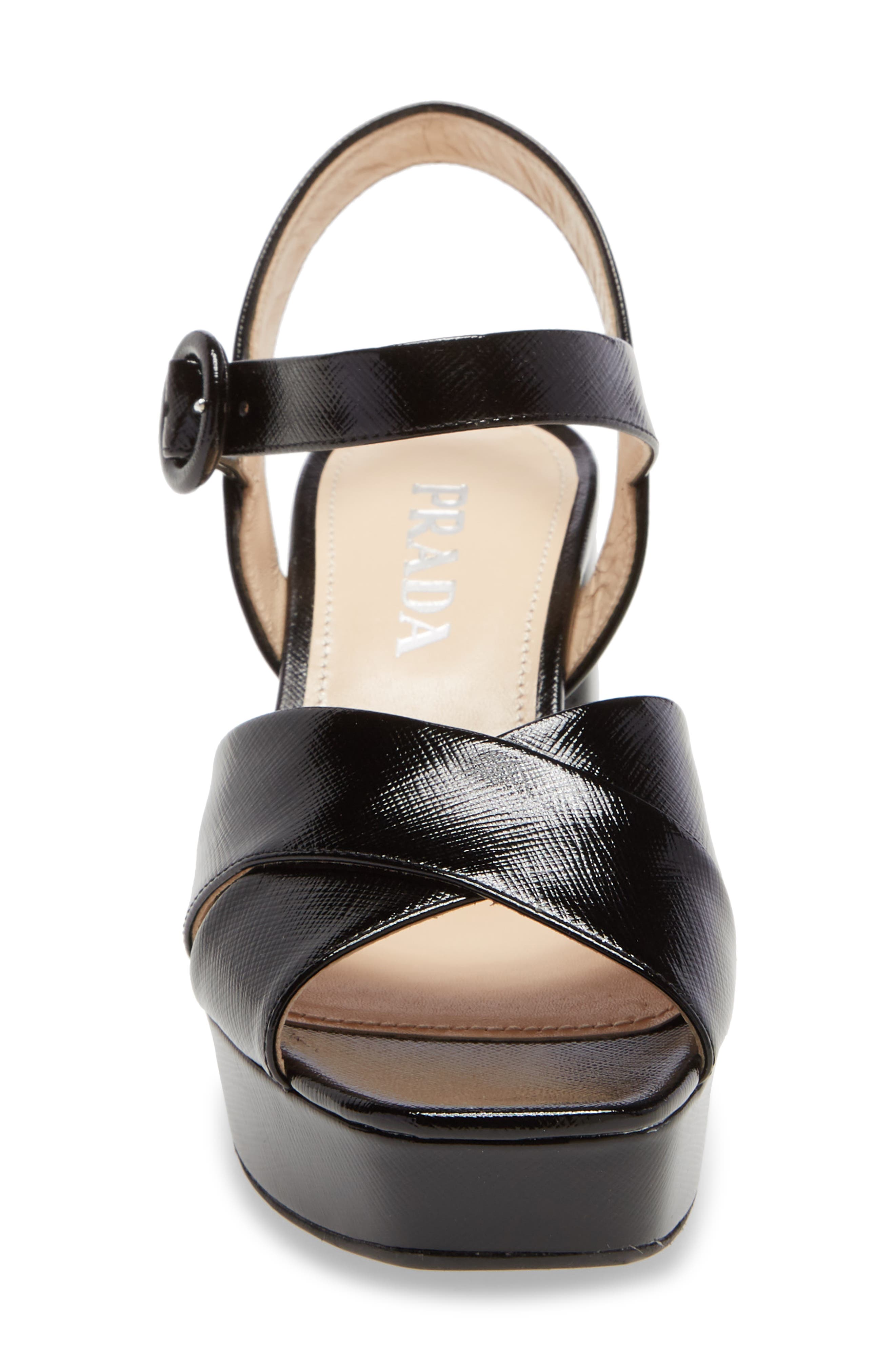 Prada Crisscross Platform Sandal, Alternate, color, 