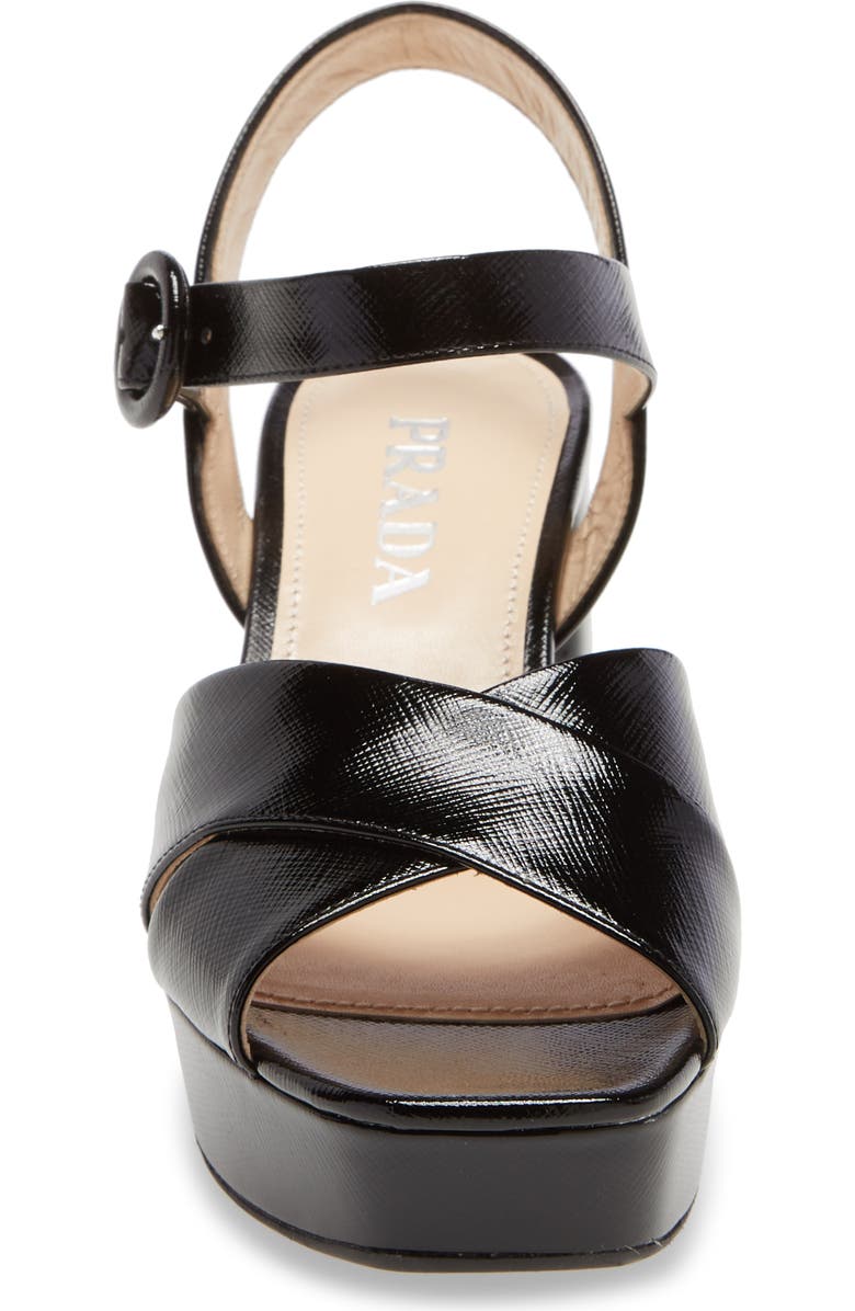 Prada Crisscross Platform Sandal, Alternate, color,
