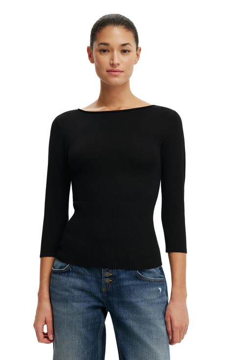 Women's Close Knit Boat Neck