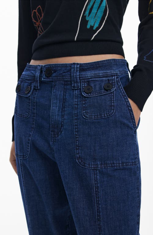 Desigual Denim Joggers In Blue