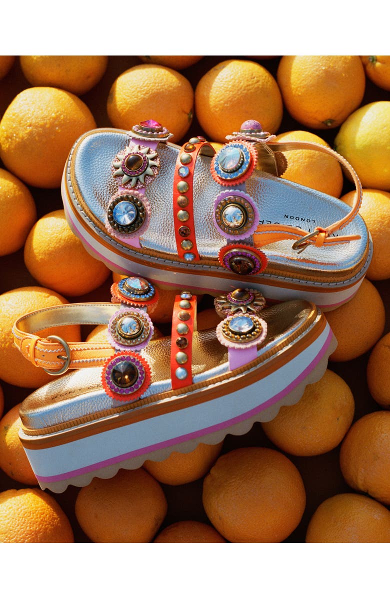 Kurt Geiger London Octavia Slingback Platform Sandal, Alternate, color, Orange Multi