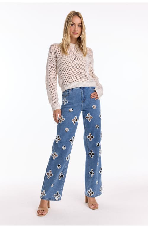 The Noli Shop Kaia Pearl High Rise Jean Petite In Blue