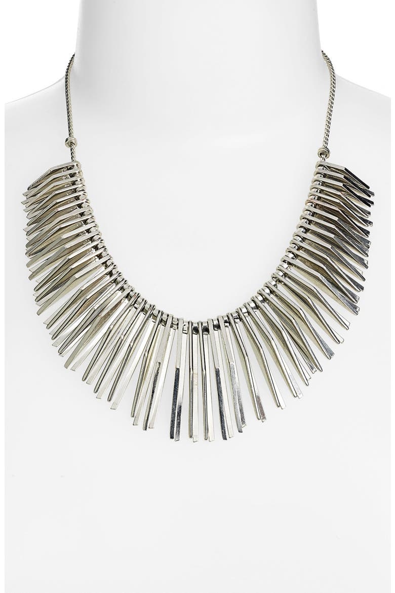 Spike Statement Necklace, Alternate, color, SILVER