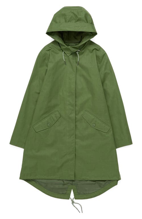 Seasalt Cornwall Seafaring Waterproof Linen & Cotton Hooded Coat In Heath