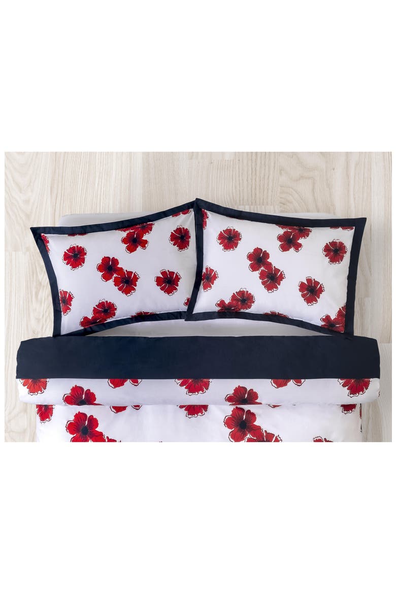 Set of Two Poppy Hawaiian Print Pillow Sham, Alternate, color, NAVY