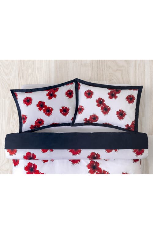 Brooks Brothers Set Of Two Poppy Hawaiian Print Pillow Sham In Red