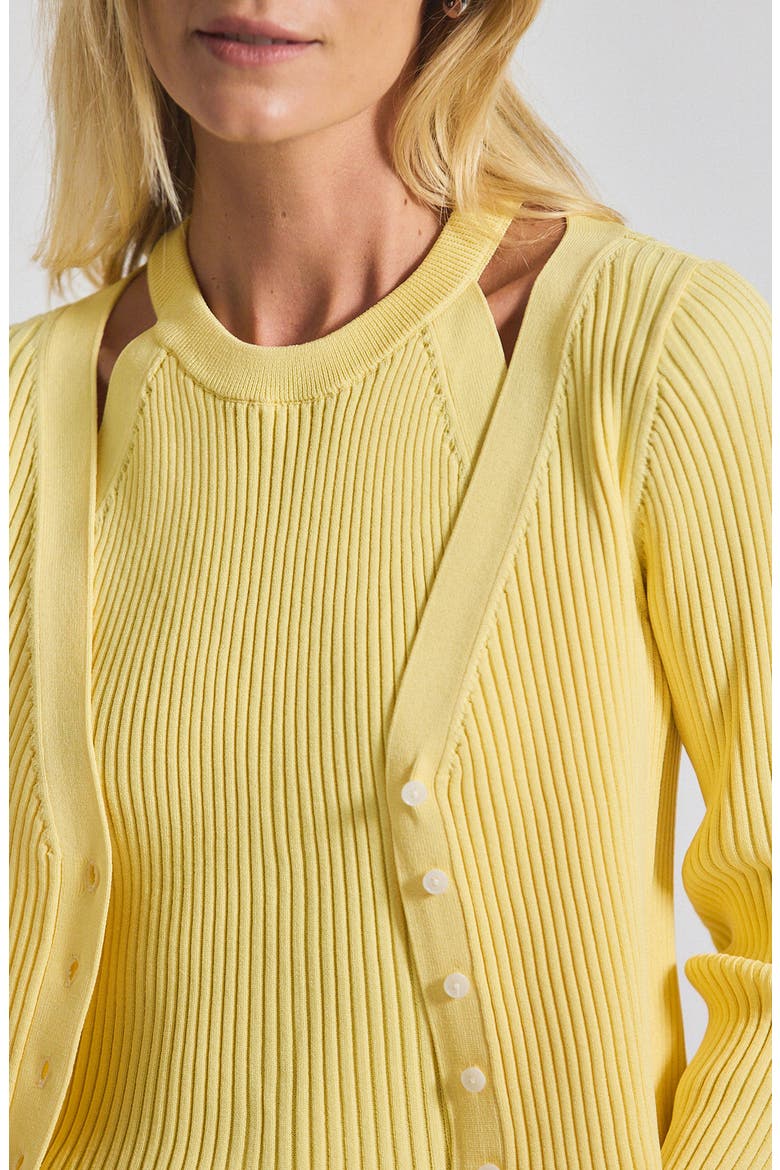 Lonnie Layered Sweater, Alternate, color, BUTTERCUP