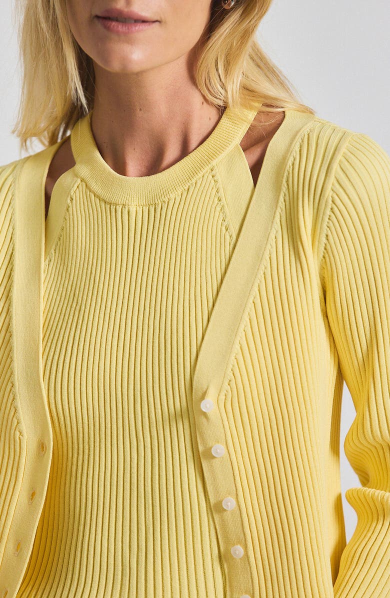 Derek Lam 10 Crosby Lonnie Layered Sweater, Alternate, color, Buttercup
