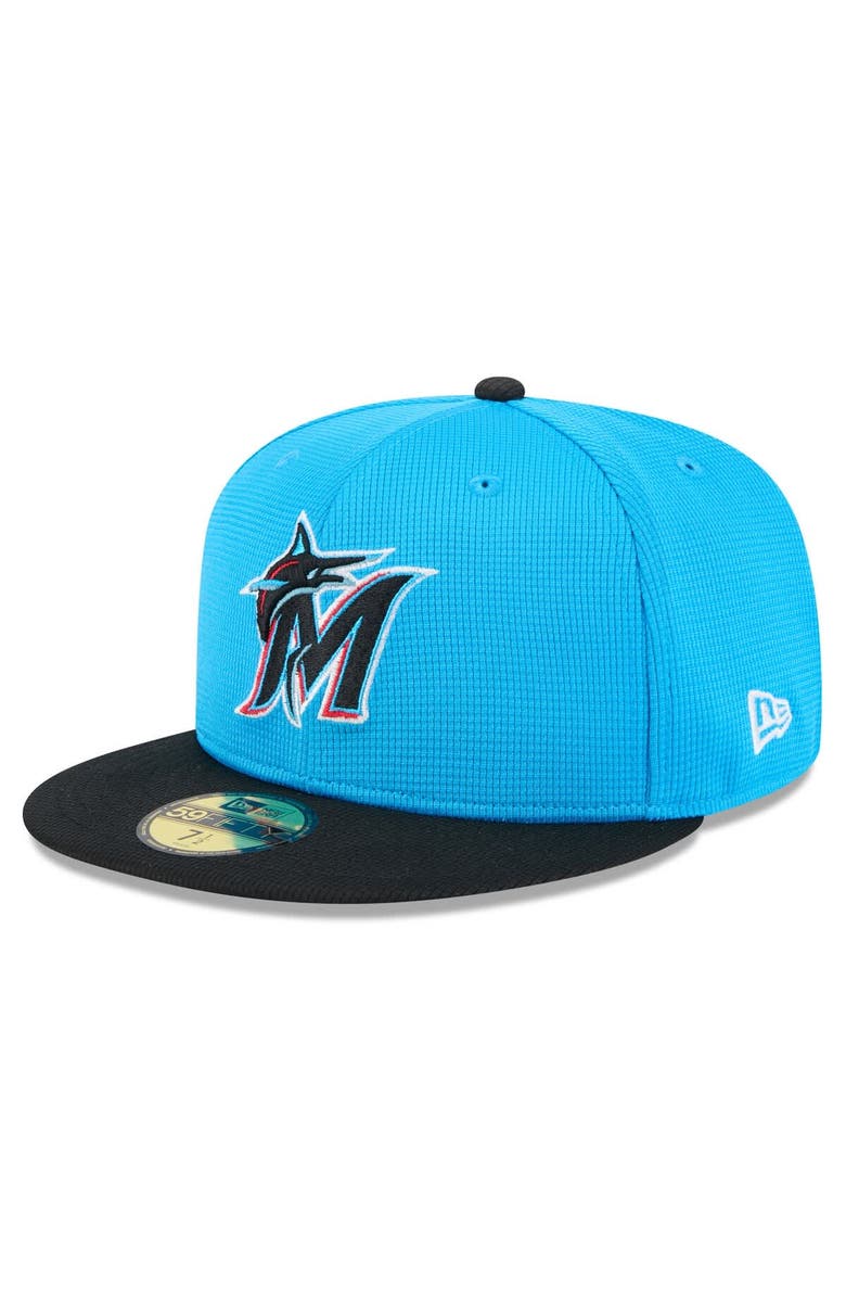 New Era Men's New Era Blue/Black Miami Marlins 2025 Spring Training 59FIFTY Fitted Hat, Alternate, color,
