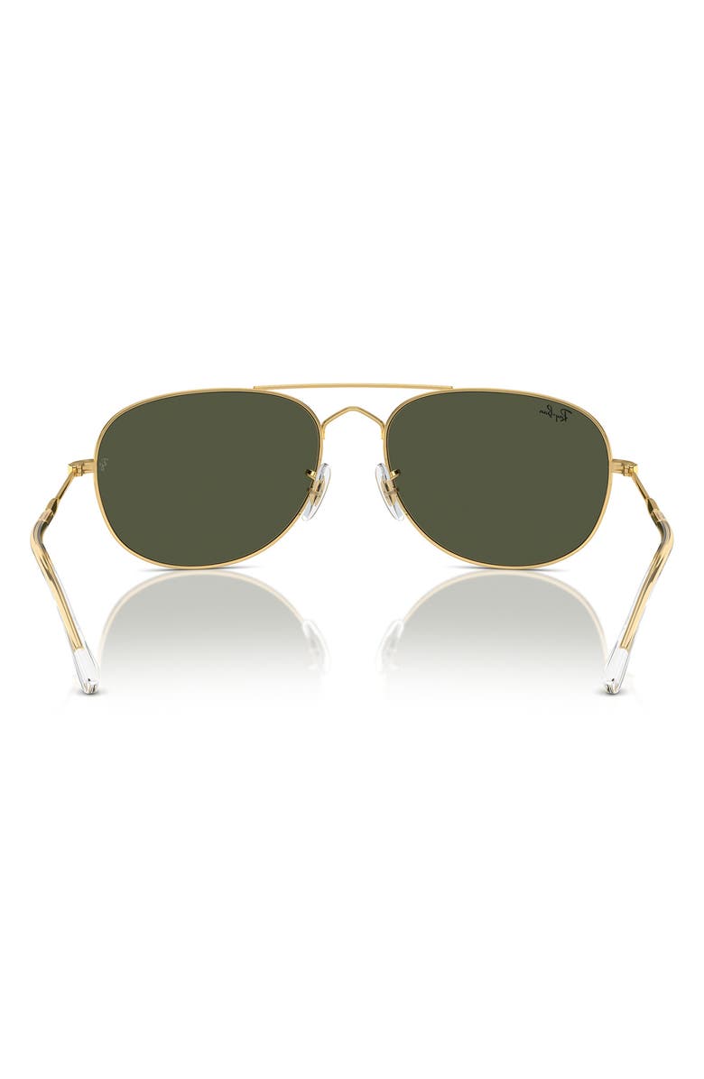 Ray-Ban Bain Bridge 57mm Pillow Aviator Sunglasses, Alternate, color, Gold Flash