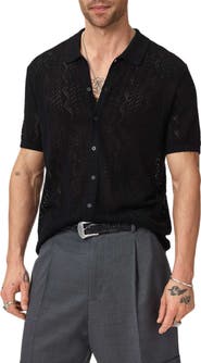 John Varvatos Emil Pointelle Short Sleeve Caridgan