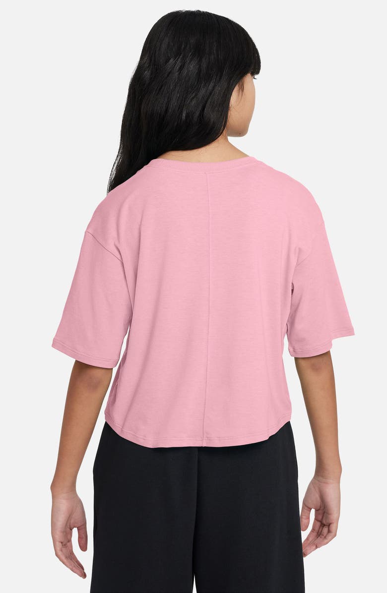 Nike Kids' Sportswear Dri-FIT One T-Shirt, Alternate, color, Soft Pink/ White