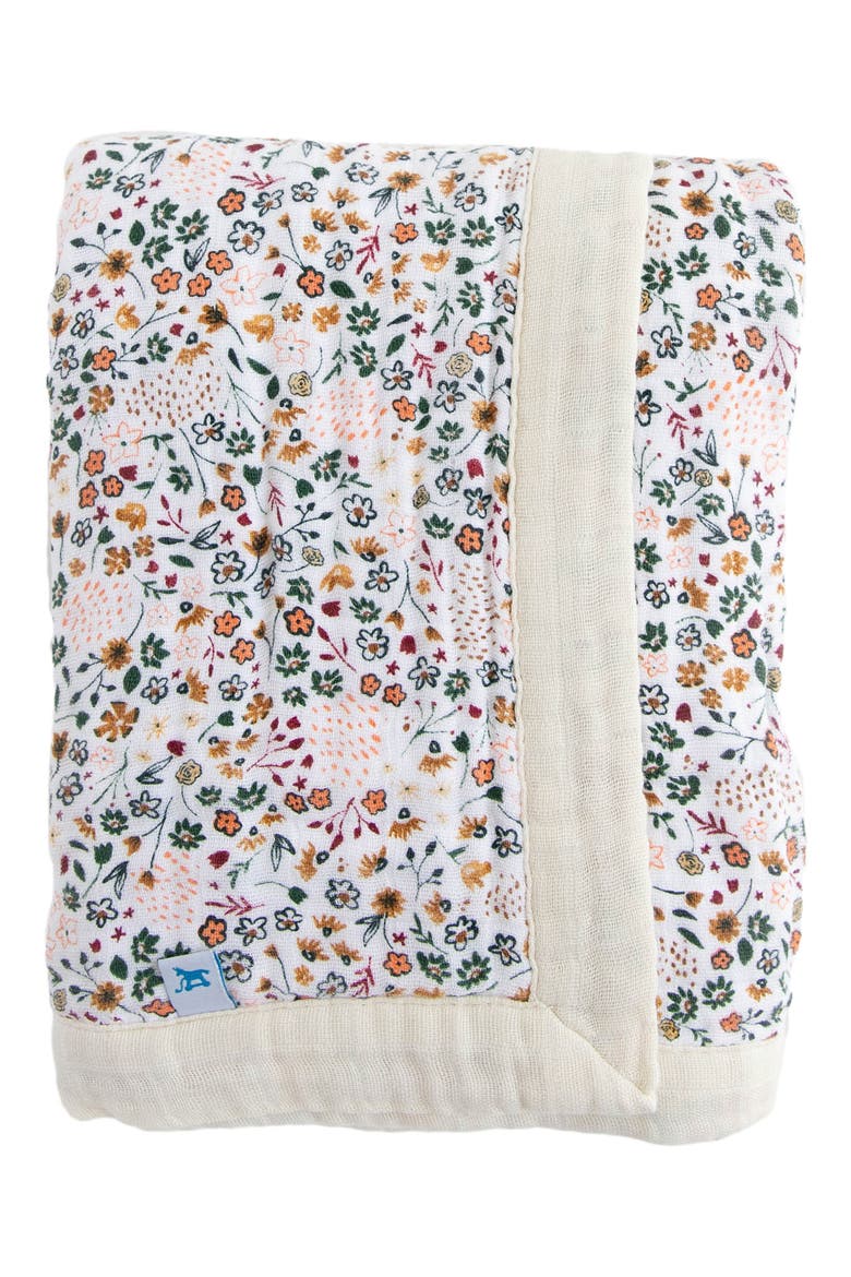 Cotton Muslin Baby Quilt, Alternate, color, PRESSED PETALS