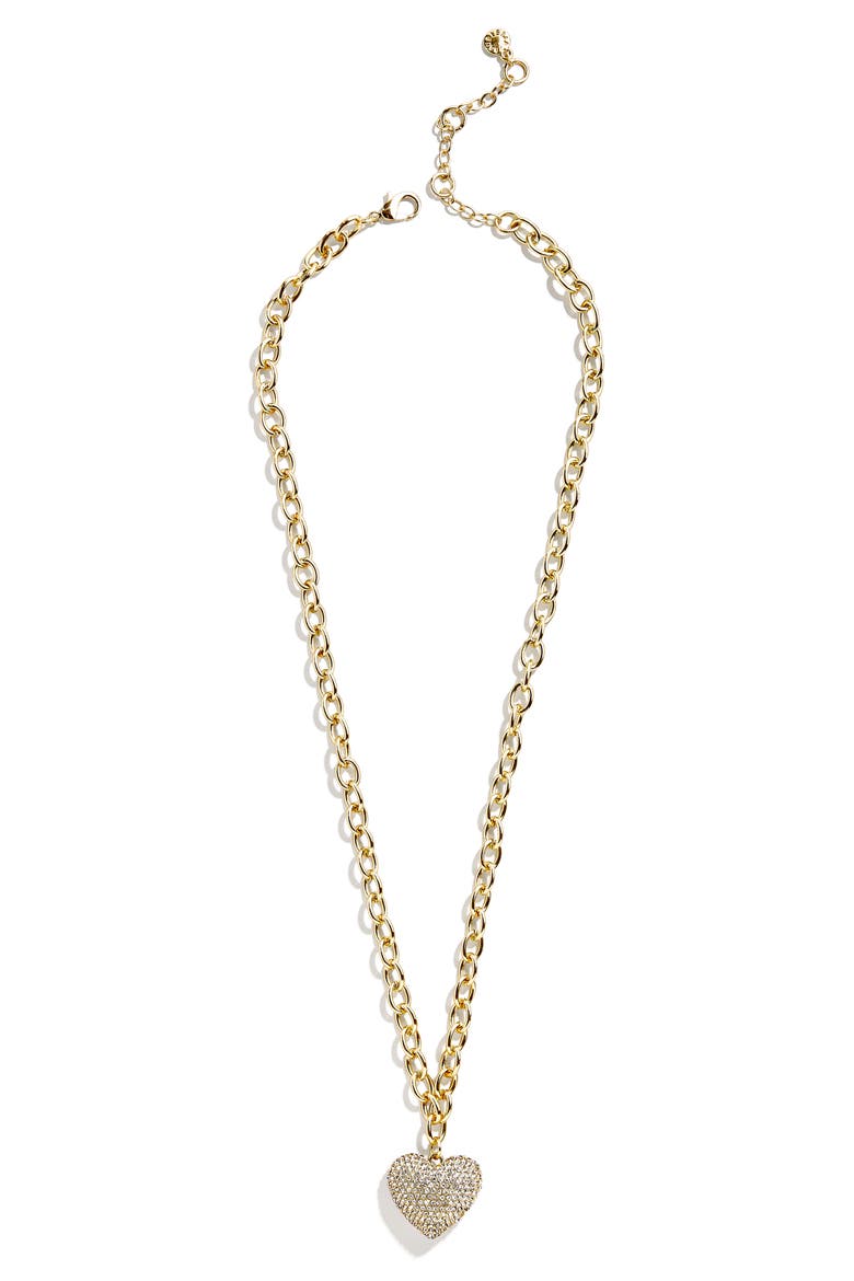 Millie Crystal Heart Pendant Necklace, Main, color, GOLD