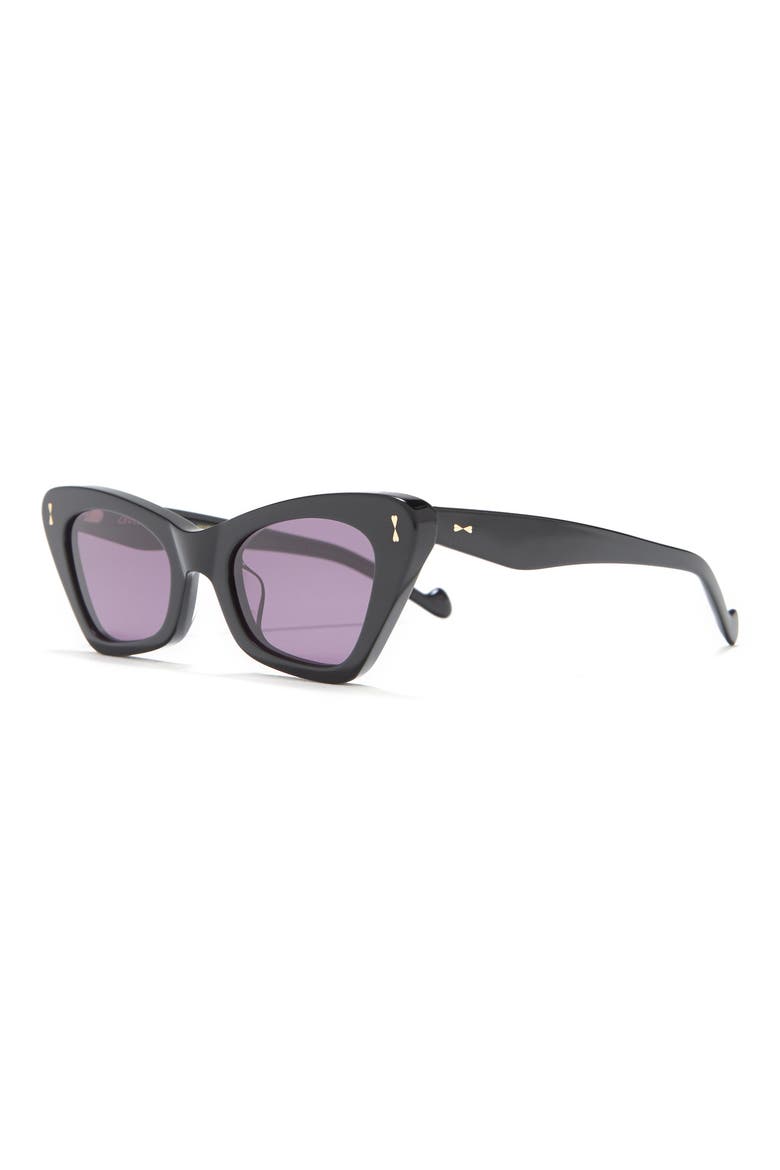 49mm Cat Eye Sunglasses, Alternate, color, BLACK / SMOKE MONO