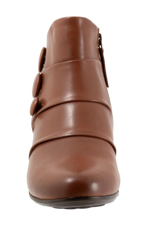 Trotters Mila Womens Leather Button Ankle Boots In Brown