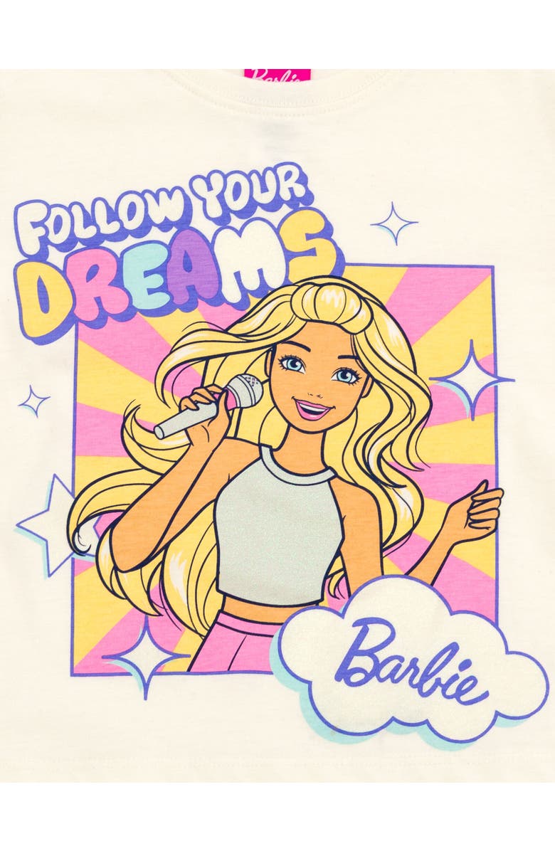 Barbie T-Shirt & Mesh Shorts Set, Alternate, color, White / Pink