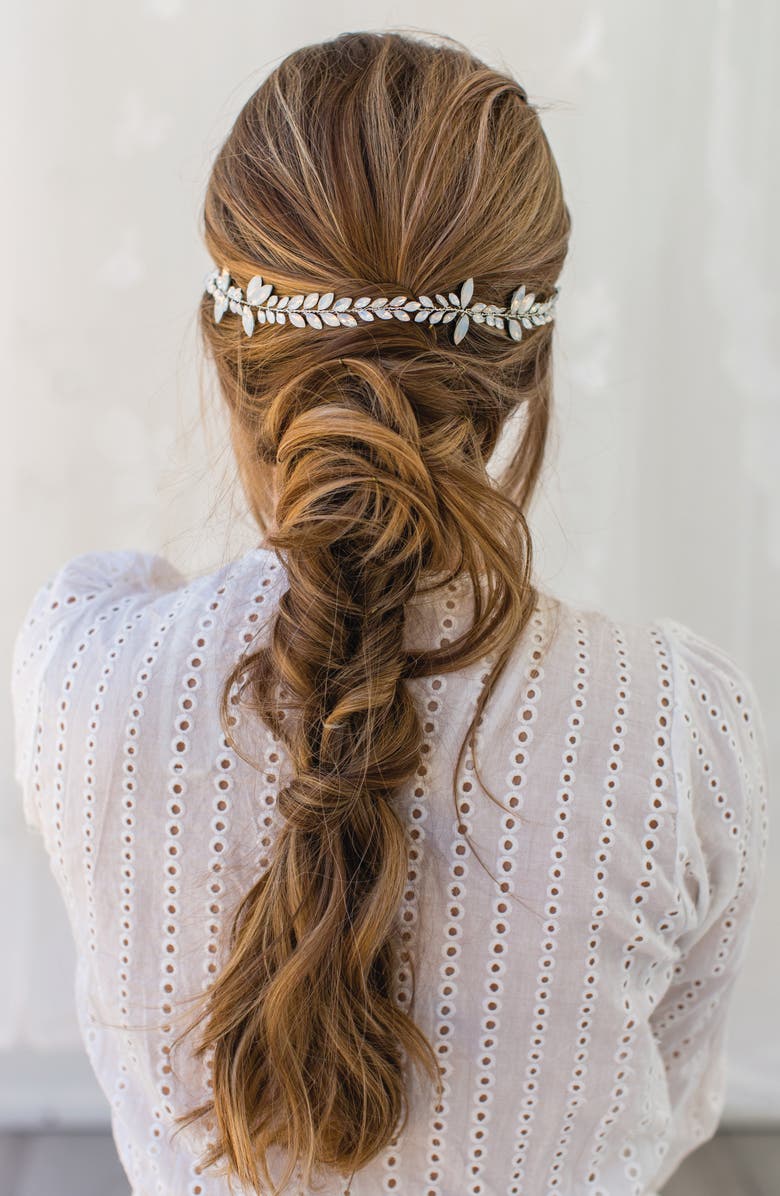 Brides & Hairpins Paris Opal & Crystal Halo, Alternate, color, Silver