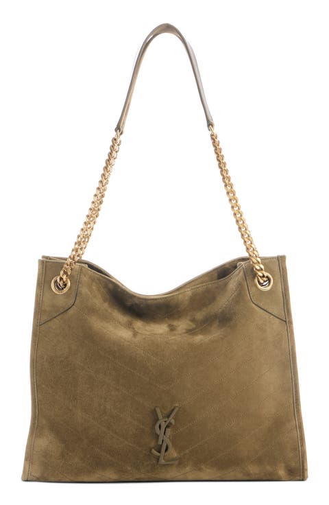 Medium Cassandre Niki Matelassé Suede Tote
