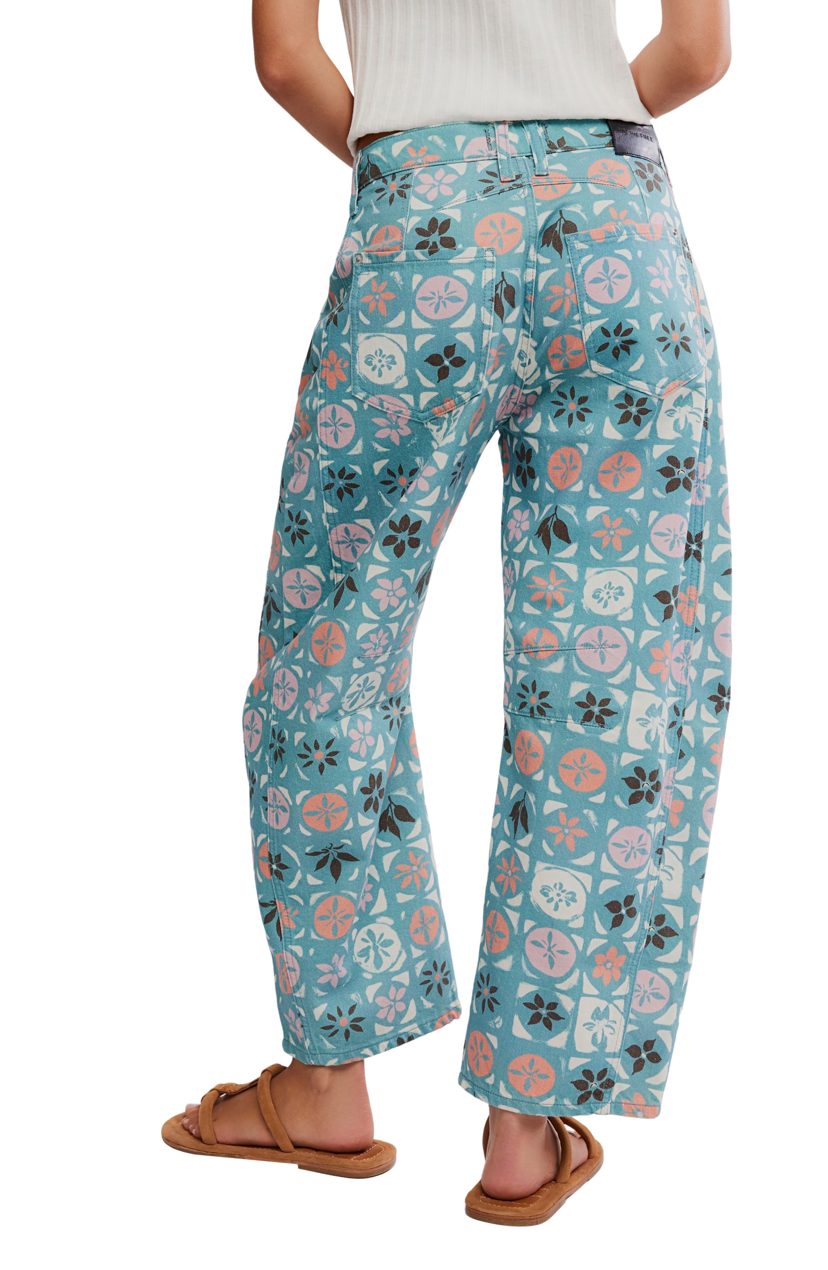 Print Barrel Leg Jeans - image 4