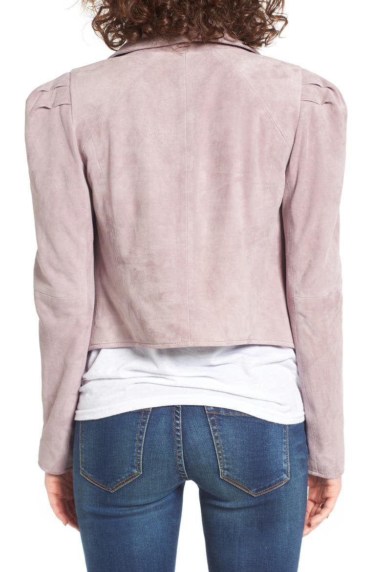 Suede Moto Jacket, Alternate, color, PURPLE QUAIL