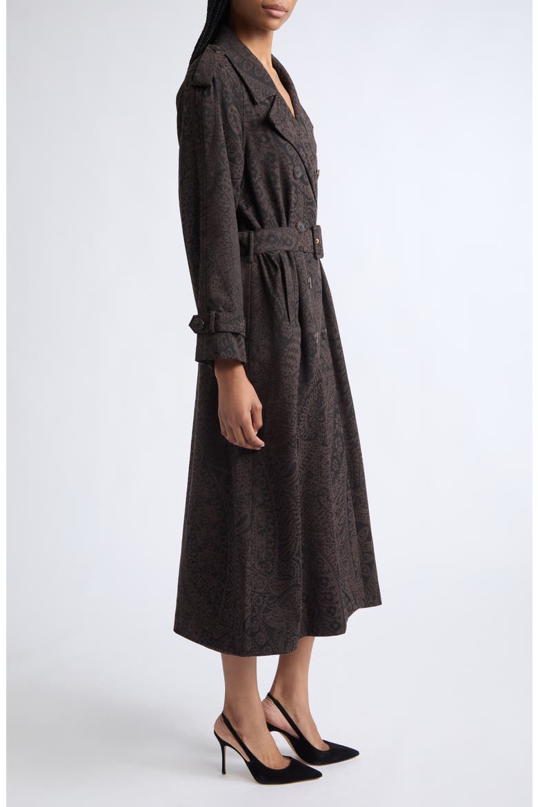 Brinley Oversized Trench Coat, Main, color, DARK JAVA/ BLACK PAISLEY