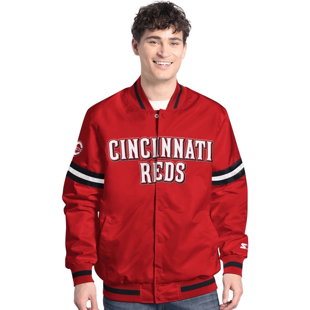 Men's Starter Red Cincinnati Reds Scout Full-Snap Varsity Jacket at Nordstrom, Size Medium