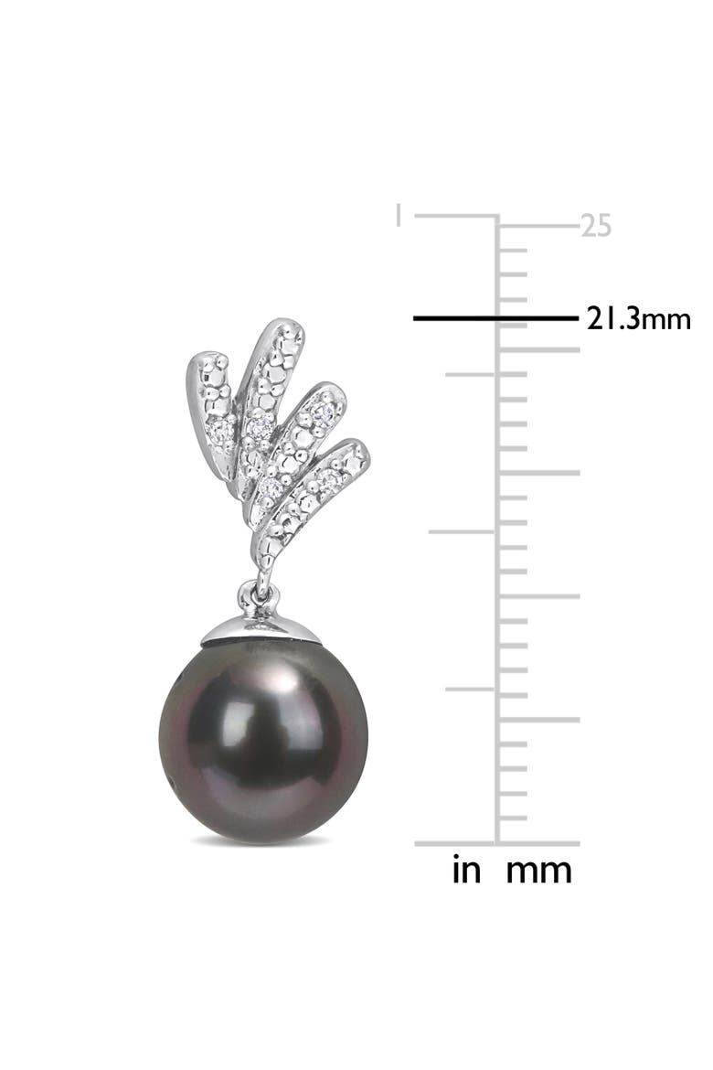 Tahitian Pearl & Diamond Drop Earrings 10k, Alternate, color, Tahitian Pearl