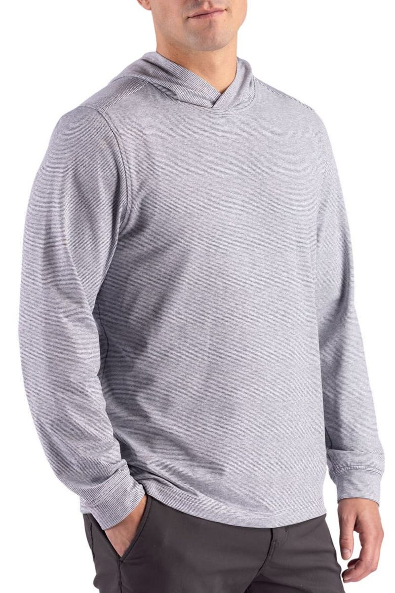 Performance Stretch Hoodie, Alternate, color, TOUR BLUE HEATHER/ WHITE