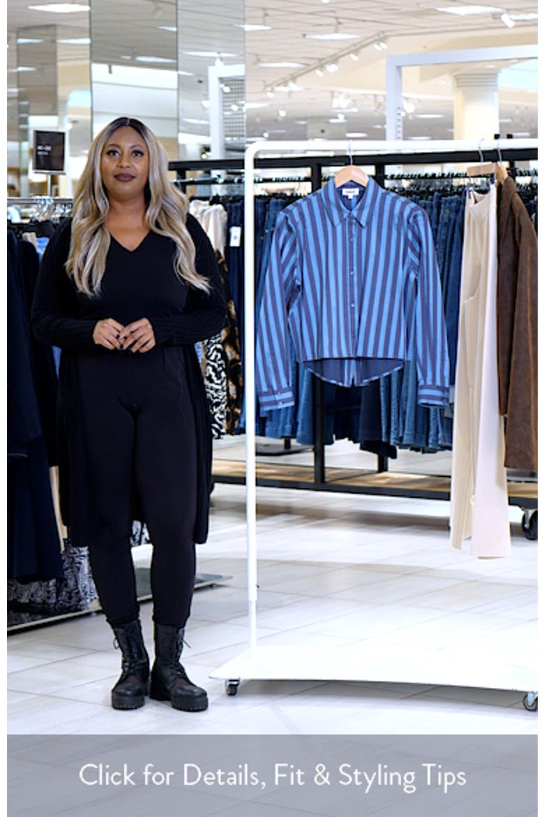 Cosette Stripe High-Low Crop Button-Up Shirt video