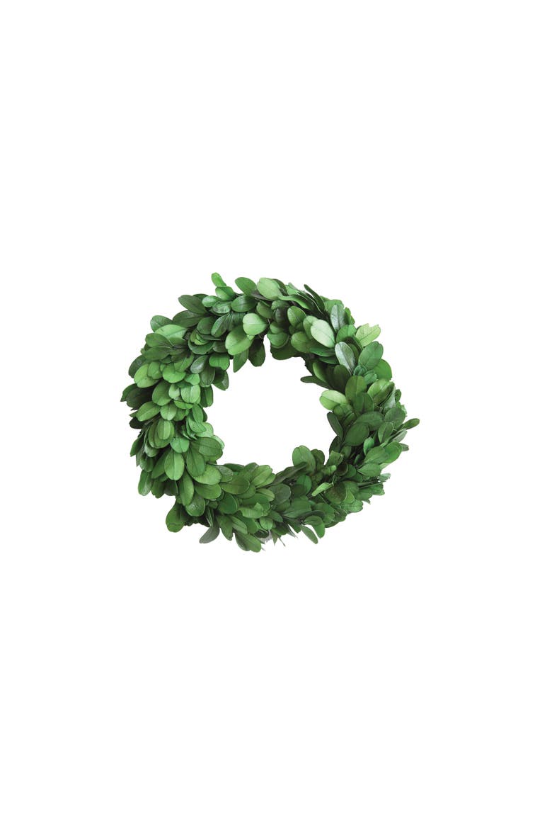 Preserved Genuine Boxwood Wreath, Main, color, Green