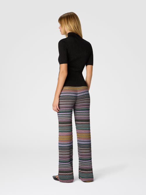 Missoni Straight Long Pants With Stripes In Black