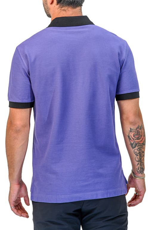 Maceoo Mozartspecktip Stretch Nylon Polo In Blue
