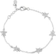 SAVVY CIE JEWELS Pavé Cubic Zirconia Star Station Bracelet