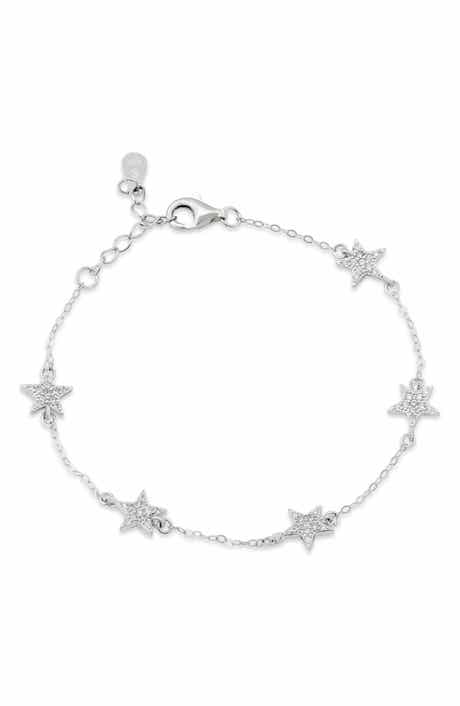 SAVVY CIE JEWELS Pavé Cubic Zirconia Star Station Bracelet