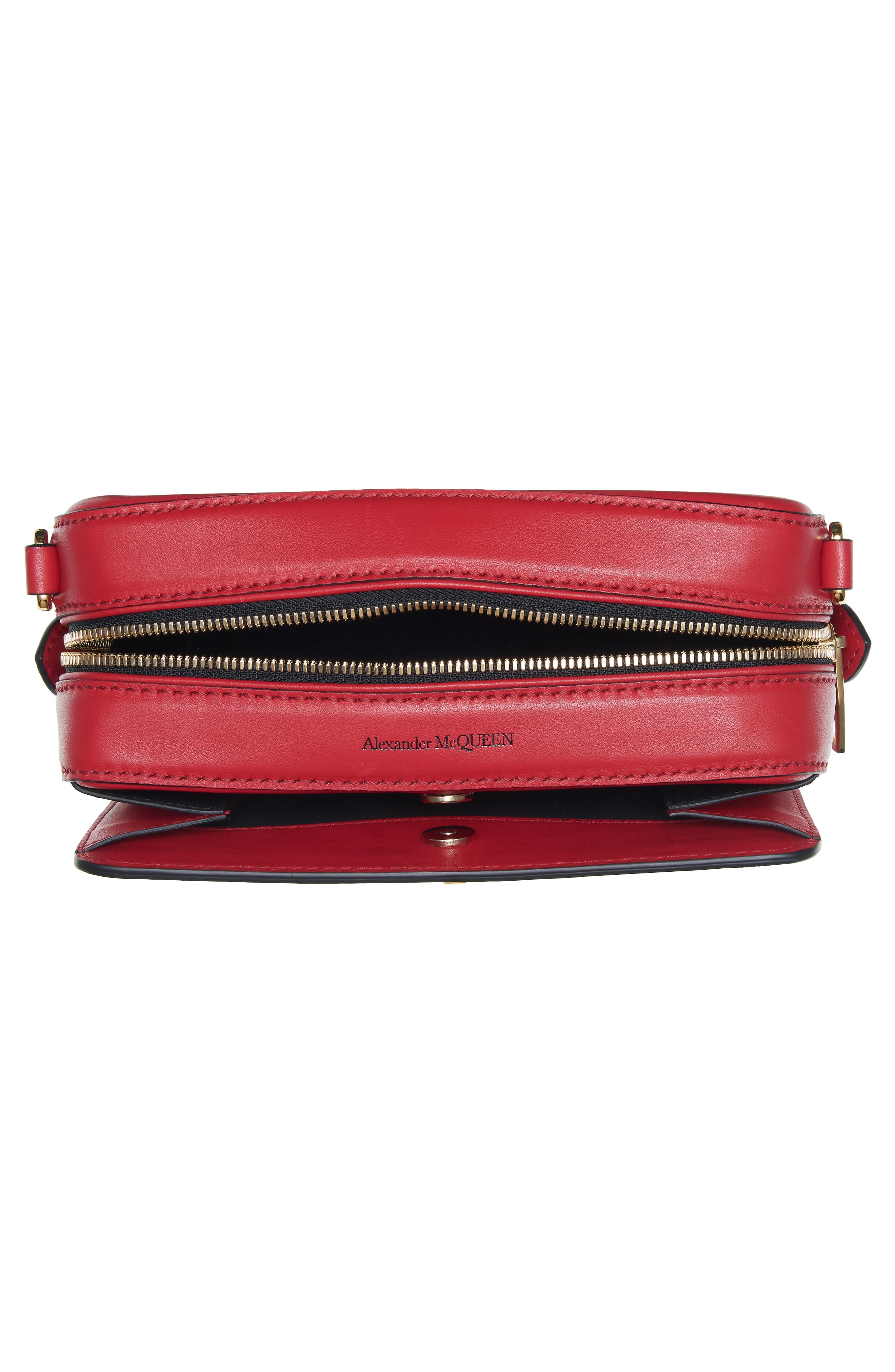 Alexander McQueen The Myth Small Leather Camera Bag, Alternate, color, DEEP RED
