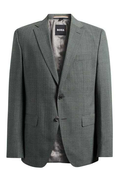 Hutson Slim Fit Green Mélange Virgin Wool Sport Coat