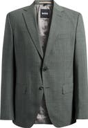 BOSS Hutson Slim Fit Green Mélange Virgin Wool Sport Coat