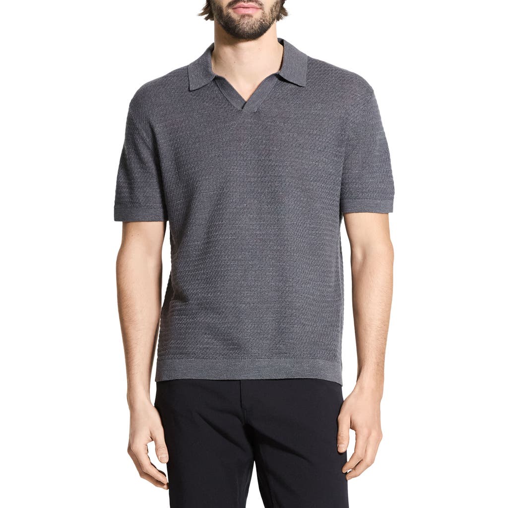 Theory Goris Milano Stitch Regular Fit Polo Shirt In Gray