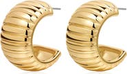 Luv AJ Remy Ridged Hoop Earrings