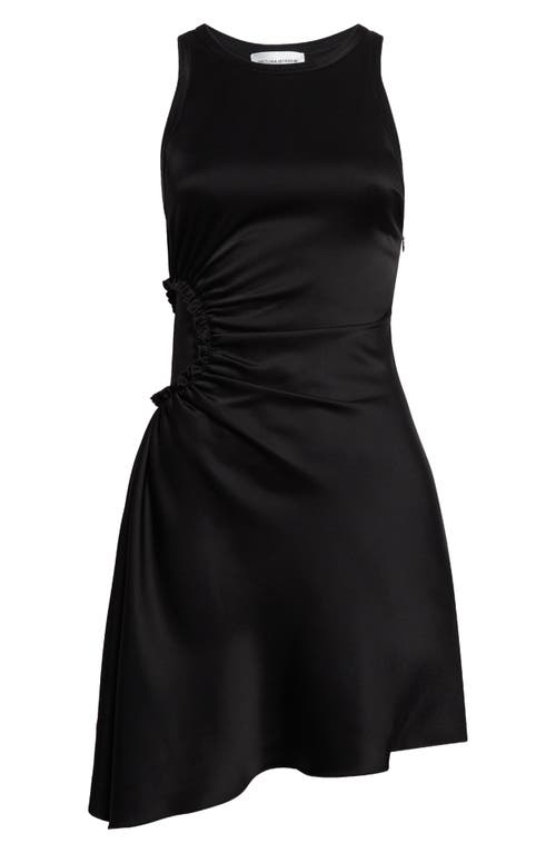 Victoria Beckham Womens Black Slash-neck Ruched Woven-midi Dress In Black