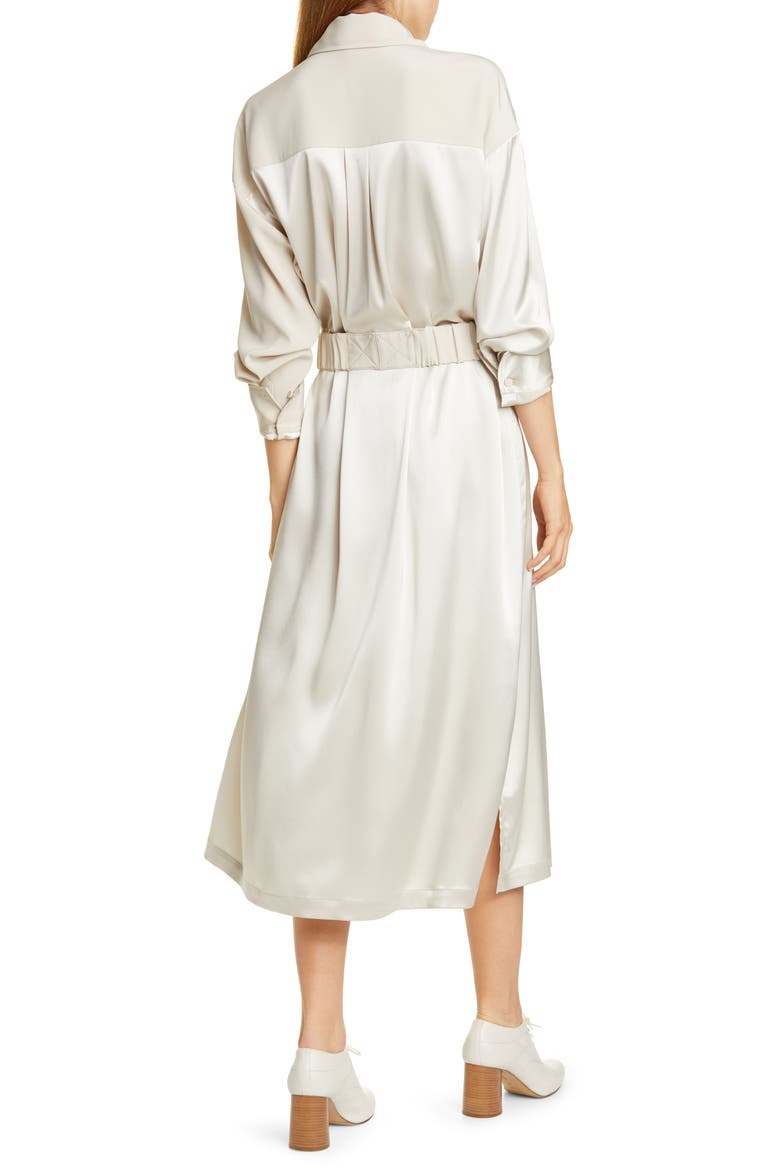 Split Front Long Sleeve Shirtdress, Alternate, color, CHAMPAGNE