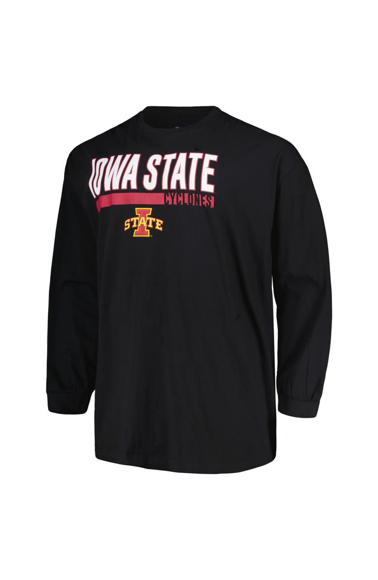 PROFILE Men's Profile Black Iowa State Cyclones Big & Tall Two-Hit Long Sleeve T-Shirt, Alternate, color,