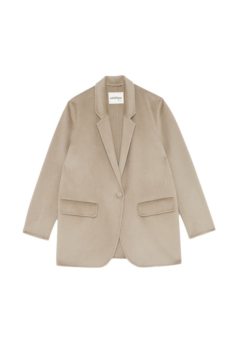 Wool-Blend Blazer, Alternate, color, Stone
