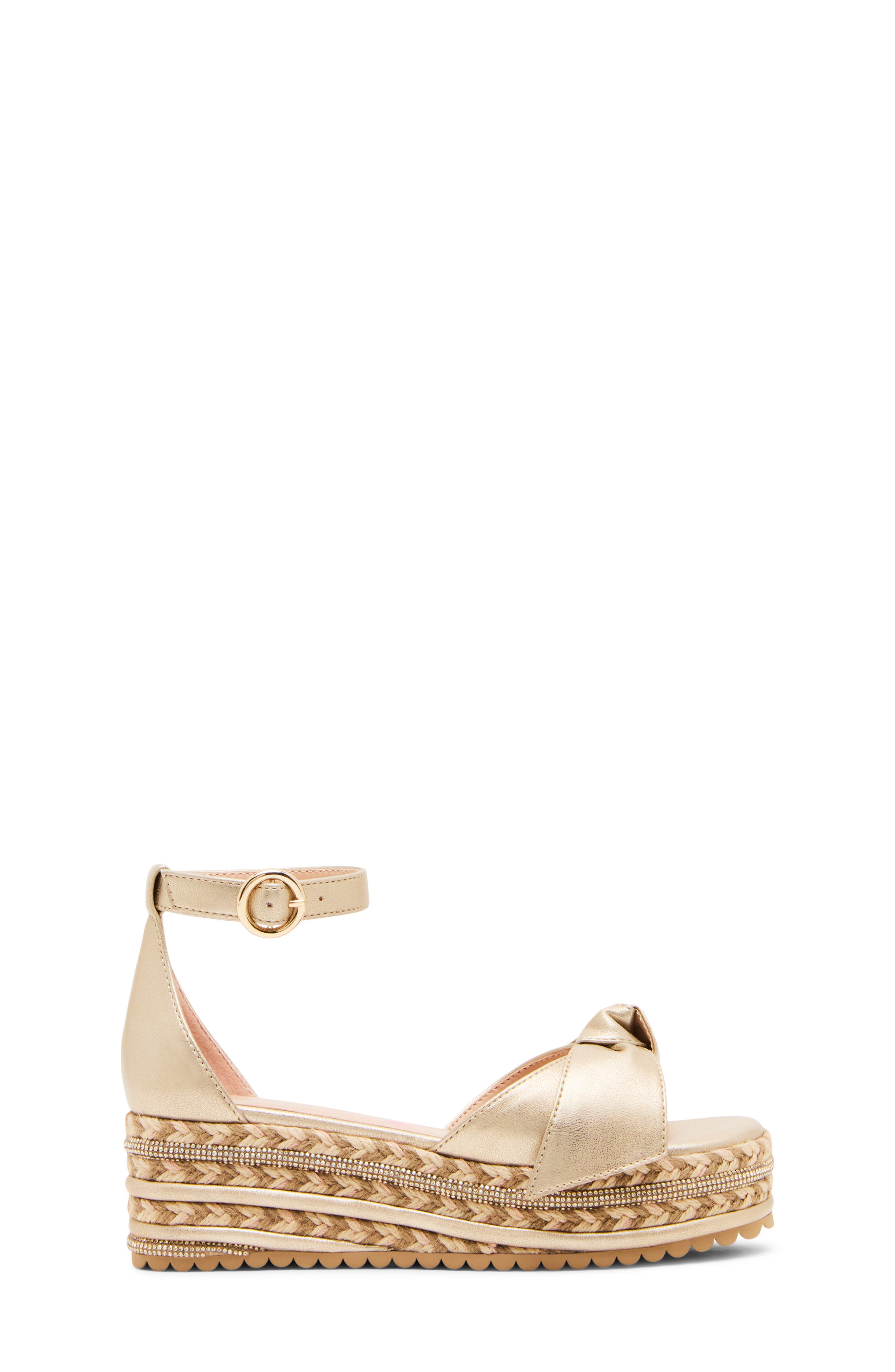 Steve Madden Kids' Lucille Ankle Strap Platform Sandal, Alternate, color, Gold