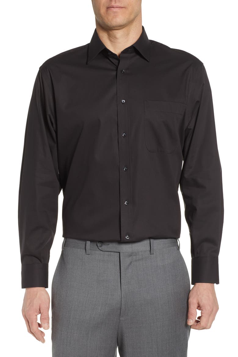 Men's Shop Classic Fit Non-Iron Solid Dress Shirt, Main, color, BLACK