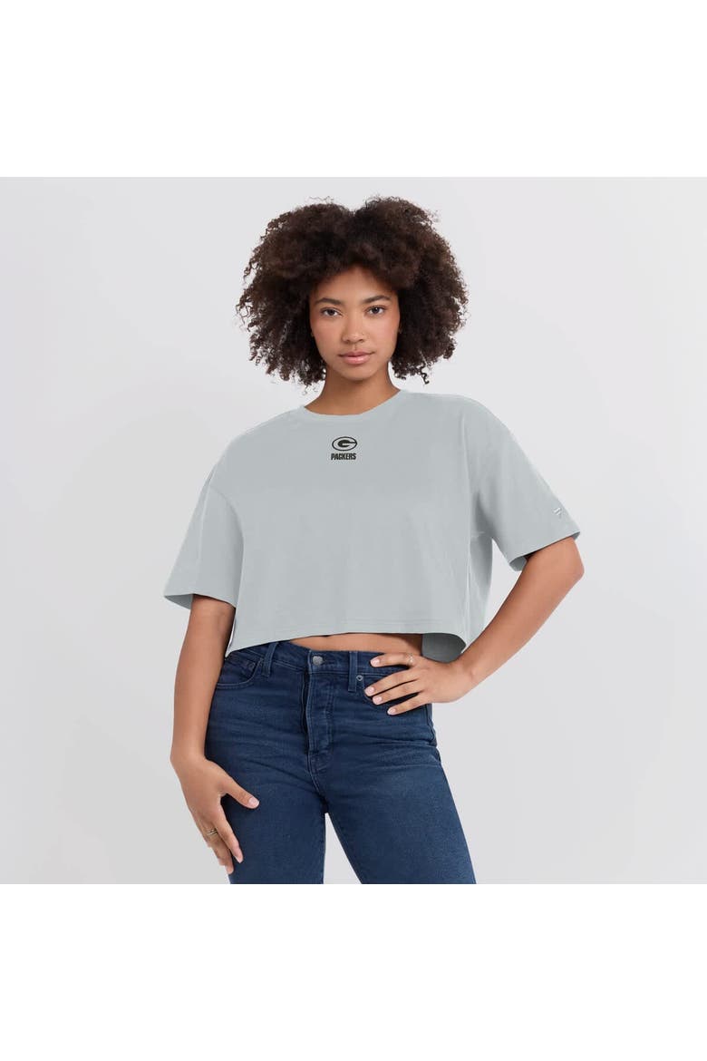 Women's Fanatics Gray Green Bay Packers Elements Super Soft Boxy Cropped T-Shirt, Alternate, color, Gray